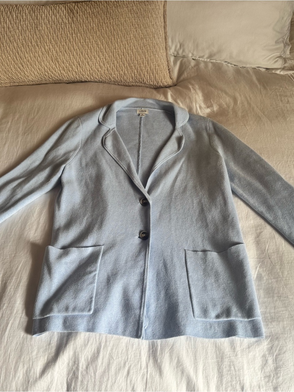 J. Crew Pale Blue Knit Blazer